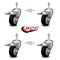 Service Caster 3.5 Inch Black Polyurethane Swivel 3/8 Inch Stem Caster Set Total Lock Brake SCC SCC-TSTTL20S3514-PPUB-BLK-381615-4 - alternate 2